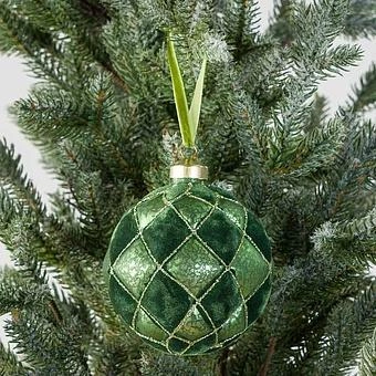 Ёлочная игрушка Velvet Cells Ball Green 10 cm - ракурс 5