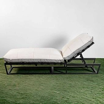 Садовый шезлонг-лежак Reef Lounger, Black акриловая ткань Light Stone - ракурс 3