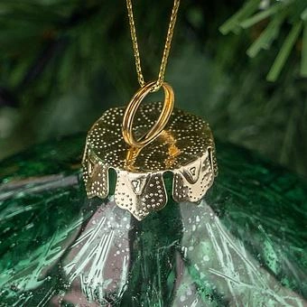 Набор из 3-х ёлочных игрушек Set Of 3 Glass Metal Scratched Balls Green 10 cm - ракурс 9