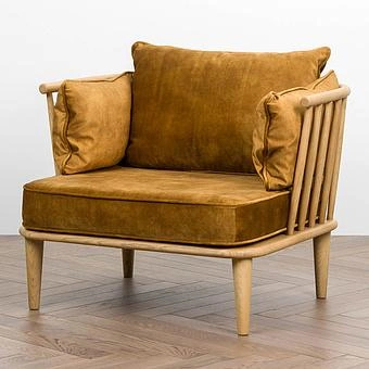 Кресло Maldives Chair, Bleached Oak ткань Autumn Brown Light