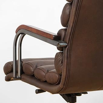Кресло Ufficio Torino Armchair, Red Brown Wood D натуральная кожа Mars - ракурс 12