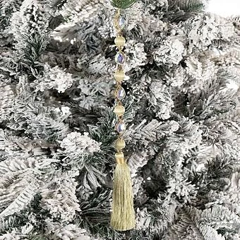 Новогодняя подвеска Tassel With Large Rhinestones Green 33 cm - ракурс 2