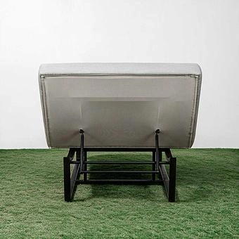 Садовый шезлонг-лежак Wave Lounger, Black акриловая ткань Heather Beige - ракурс 5
