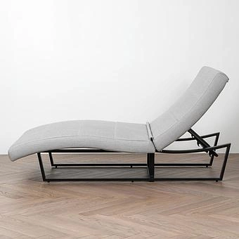 Садовый шезлонг-лежак Wave Lounger, Black акриловая ткань Lead Chine - ракурс 3