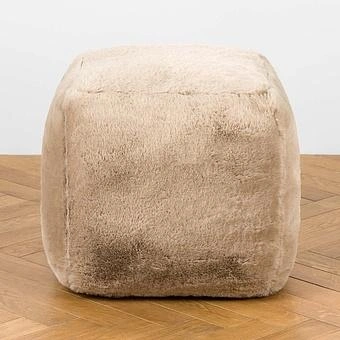 Пуфик Alaska Square Pouf Small искусственный мех Big Bear Pewter - ракурс 2