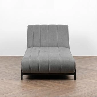 Садовый шезлонг-лежак Luna Lounger, Black акриловая ткань Flanelle - ракурс 2