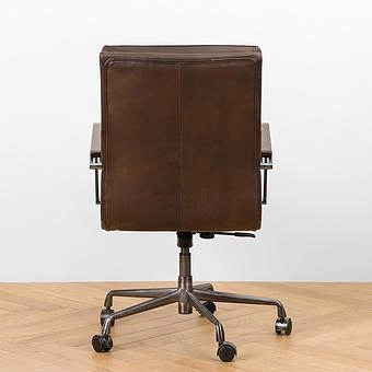 Кресло Ufficio Torino Armchair, Red Brown Wood D натуральная кожа Mars - ракурс 6
