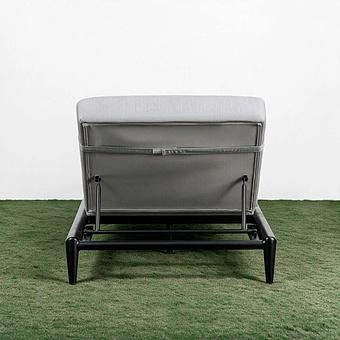 Садовый шезлонг-лежак Dune Lounger, Black акриловая ткань Lead Chine - ракурс 5