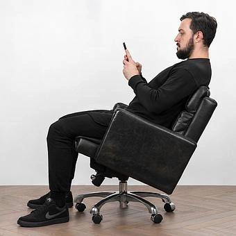 Кресло Hemingway Office Chair RM натуральная кожа Old Kaprys - ракурс 7