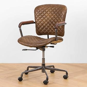 Кресло Ufficio Milano Armchair, Red Brown Wood D натуральная кожа Mocha - ракурс 2