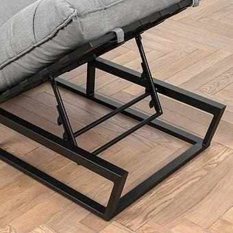 Садовый шезлонг-лежак Reef Lounger, Black акриловая ткань Light Stone - ракурс 7