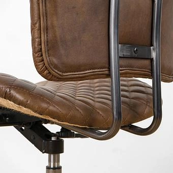Кресло Ufficio Milano Armchair, Red Brown Wood D натуральная кожа Mocha - ракурс 11