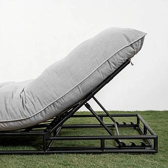 Садовый шезлонг-лежак Coral Lounger, Black акриловая ткань Lead Chine - ракурс 6