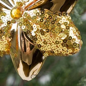 Ёлочная игрушка Star Shaped Ball Gold 11 cm - ракурс 5