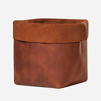Корзина для хранения Leather Storage Basket Small натуральная кожа Caramel