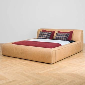 Двуспальная кровать-реклайнер Toro Motion Bed US King натуральная кожа Freehand Waxed Nutmeg