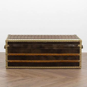 Журнальный стол-сундук Cargo Coffee Table RM натуральная кожа Antique Master - ракурс 5