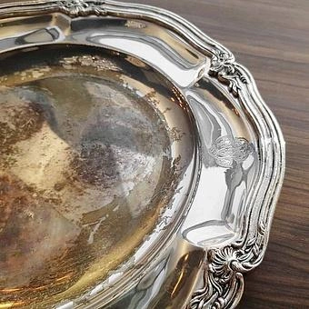 Винтажный поднос Vintage Old Silver Plate 16 - ракурс 2