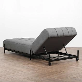 Садовый шезлонг-лежак Luna Lounger, Black акриловая ткань Flanelle - ракурс 4