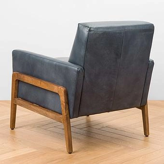 Кресло Cupertino Chair RM натуральная кожа Dark Blue Master - ракурс 4