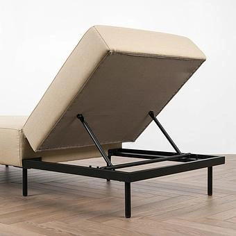 Садовый шезлонг-лежак Chic Lounger, Black акриловая ткань Heather Beige - ракурс 7