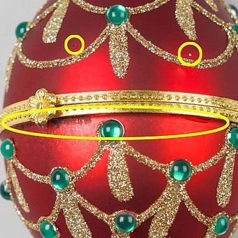 Набор из 2-х ёлочных игрушек Set Of 2 Xmas Egg Boxes Jewel Red Green 11 cm discount1 - ракурс 7
