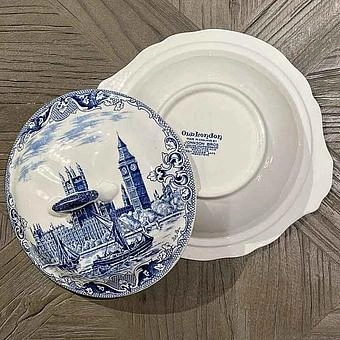 Винтажная супница Vintage Soup Bowl With Lid Old London
