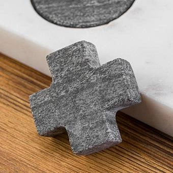 Крестики-нолики Tic Tac Toe In White And Grey Marble - ракурс 8