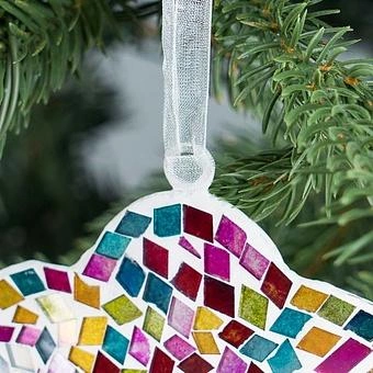 Ёлочная игрушка Multi-Colored Flower Pendant 11 cm - ракурс 4