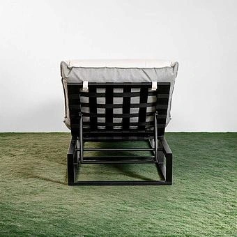 Садовый шезлонг-лежак Reef Lounger, Black акриловая ткань Light Stone - ракурс 4