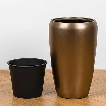 Кашпо Effectory Metal Tall Pot Matte Gold Large - ракурс 5