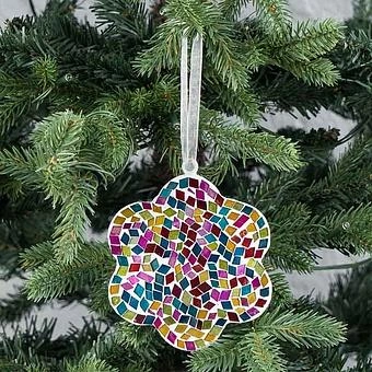 Ёлочная игрушка Multi-Colored Flower Pendant 11 cm - ракурс 7