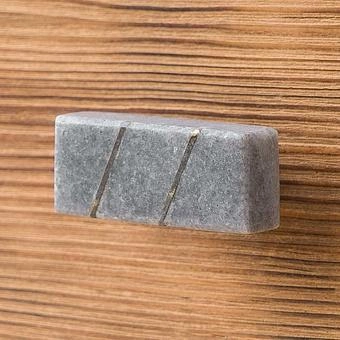Мебельная ручка Brass Inlay Grey Stone Knob