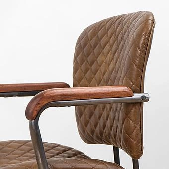 Кресло Ufficio Milano Armchair, Red Brown Wood D натуральная кожа Mocha - ракурс 8