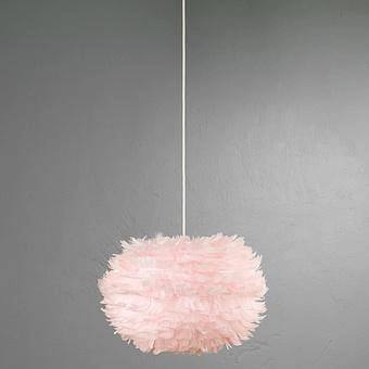 Подвесной светильник Eos Hanging Lamp With White Cord Medium перья Light Rose Feathers - ракурс 7