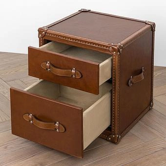 Тумба-сундук Harrison Trunk A натуральная кожа Vector Dark Brown - ракурс 6