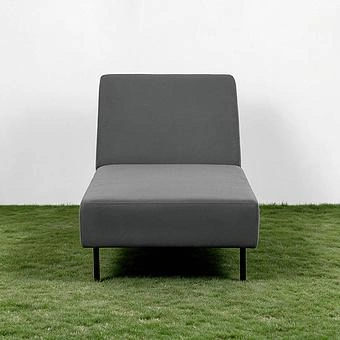 Садовый шезлонг-лежак Chic Lounger, Black акриловая ткань Lead Chine - ракурс 2