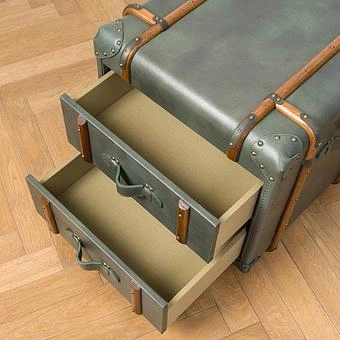 Тумба-сундук Forward Side Table RM натуральная кожа Lawn Green Franco - ракурс 6