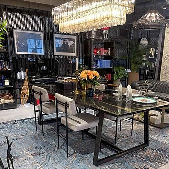 Обеденный стол Hestia Dining Table мрамор Black Polished Marble - ракурс 8