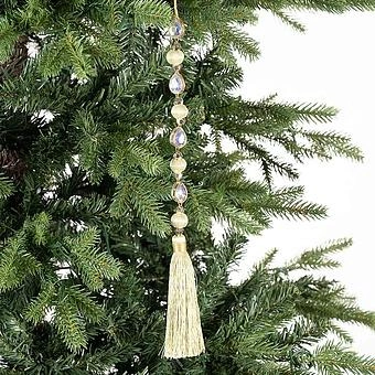 Новогодняя подвеска Tassel With Large Rhinestones Green 33 cm