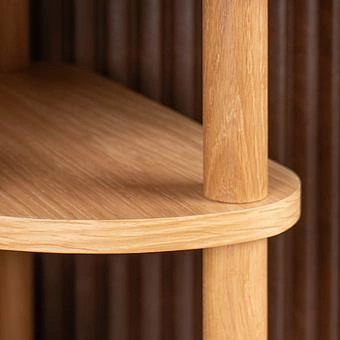 Прикроватный столик Audacious Side Table Without USB, Oak экокожа Hazelnut Faux Leather - ракурс 7