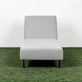 Садовый шезлонг-лежак Chic Lounger, Black акриловая ткань Lead Chine - ракурс 2