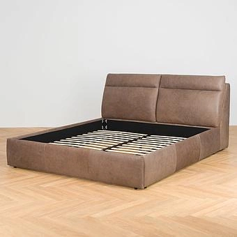 Двуспальная кровать-реклайнер Kosinski Motion Bed US King натуральная кожа Freehand Waxed Cigar - ракурс 14