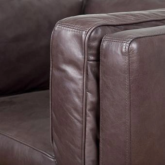 Кресло Bench 1 Seater натуральная кожа Riders Gunmetal - ракурс 7