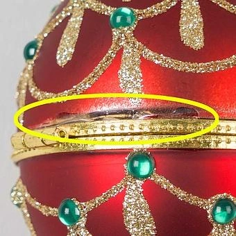 Набор из 2-х ёлочных игрушек Set Of 2 Xmas Egg Boxes Jewel Red Green 11 cm discount1 - ракурс 6
