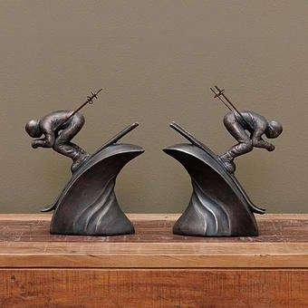Набор из 2-х держателей для книг Bookend Downhill Skiers - ракурс 2