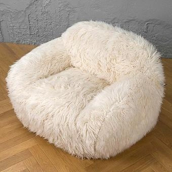Кресло Snuggy Chair искусственный мех Mongolia Cream - ракурс 5