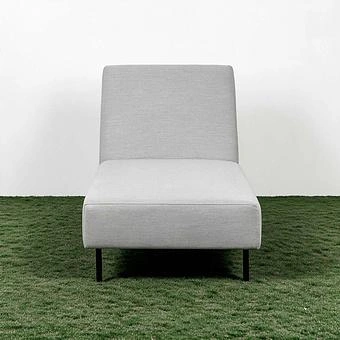 Садовый шезлонг-лежак Chic Lounger, Black акриловая ткань Lead Chine - ракурс 2