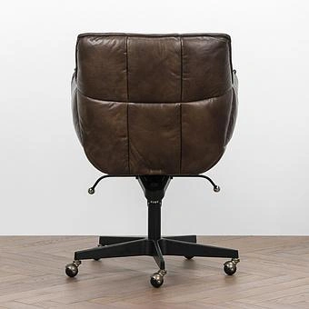 Кресло Center Swivel Armchair On Wheels RM натуральная кожа Antique Master - ракурс 5