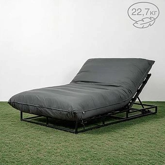 Садовый шезлонг-лежак Coral Lounger, Black акриловая ткань Heather Beige